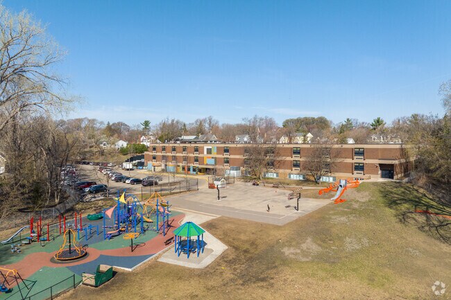 Back View of Susan Lindgren Elementary School and Playground