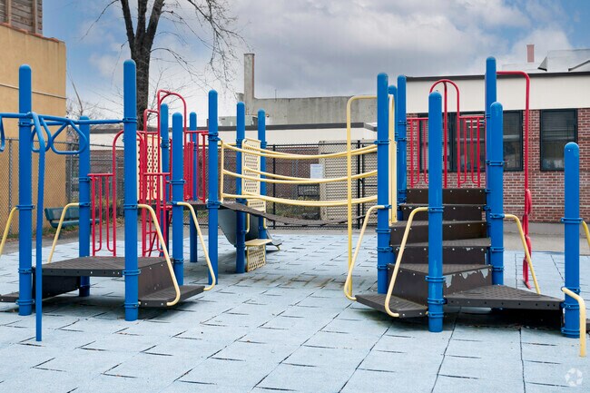 The Icahn Charter School has a great playground for the students to enjoy after a long day.