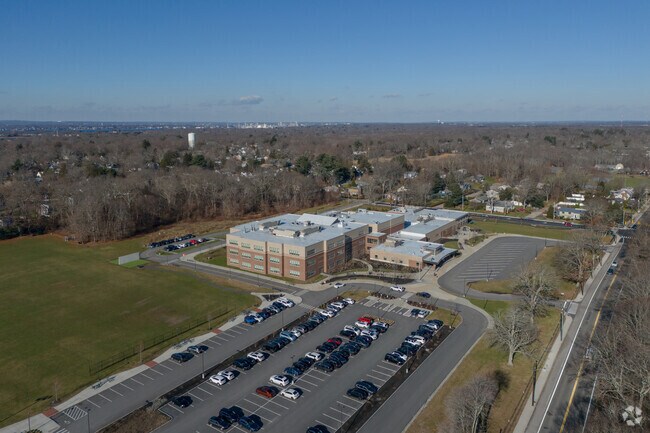 Pick-up and drop-off at Barrington Middle School is in a controlled area separate from busses.
