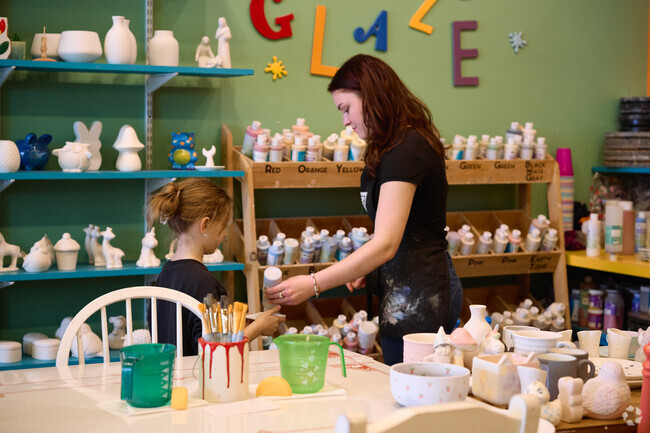 Splatters Studio in Greece started in 2004 as a walk-in paint your own pottery studio and grew to include classes, birthday parties, and summer camps.
