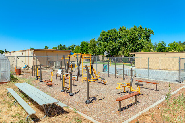 Students enjoy the workout equipment at Pace Academy.