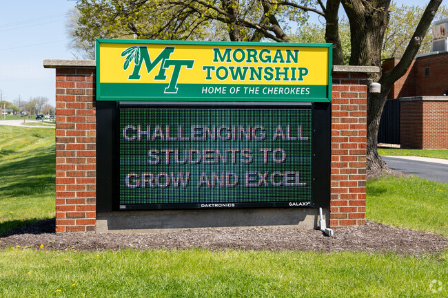 Morgan Township Elementary School pylon.