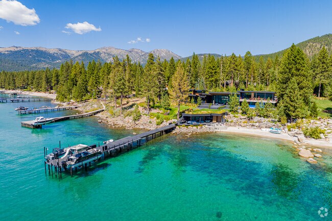 A modern compound along the eastern coast of Incline Village.