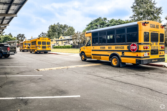 Bear Gulch Elementary School has a district bus fleet to serve San Bernardino.