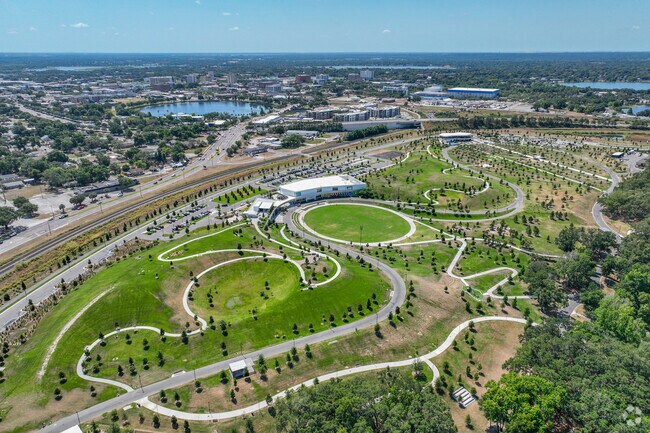 Bonnet Springs Park welcomes visitors to enjoy the open green space in Westgate Central.