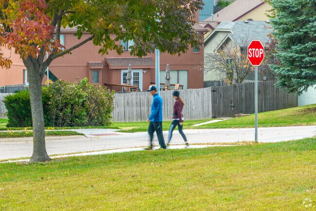 Residents of Bellevue stroll the quiet neighborhood streets to meet neighbors and get fresh air.