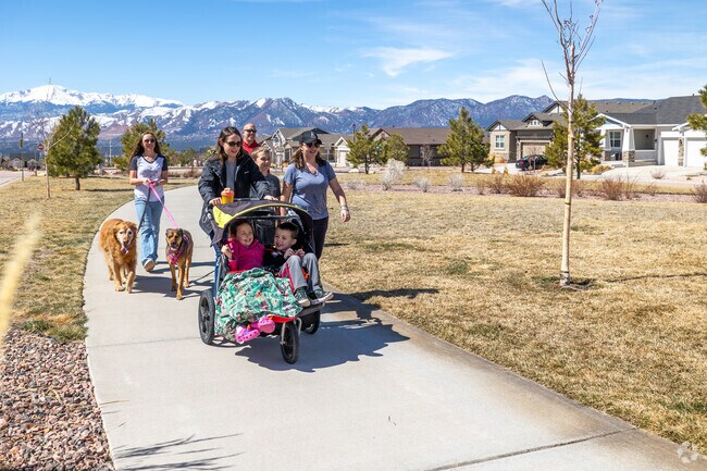 Take the whole family for a walk on the paved paths at Mushroom Park.
