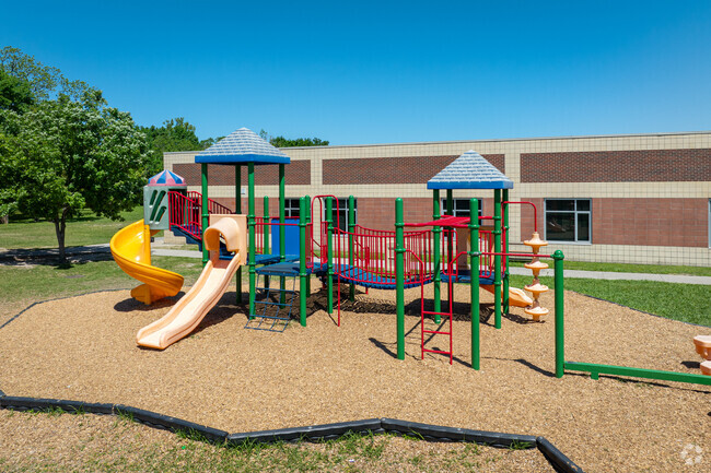 Cook Elementary is a school located in Houston that has a playground area designed for children