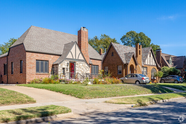 Find Tudor-style, humble cottages and some larger builds in Renaissance neighborhood.