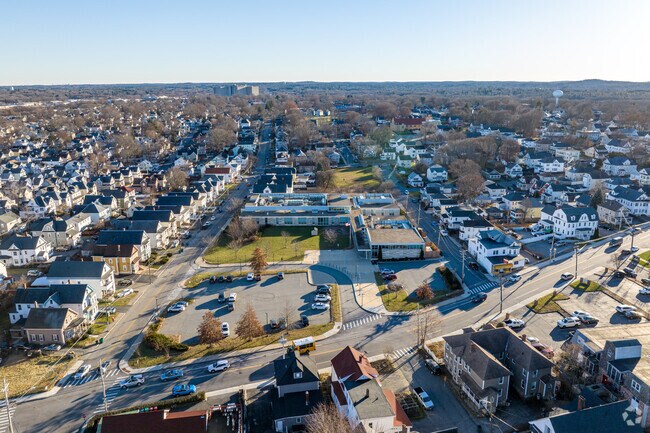 Charles W. Morey Elementary School is located on Pine Street in Lowell, MA.