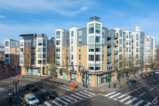 New condos are being built all over the Lloyd District in Portland.