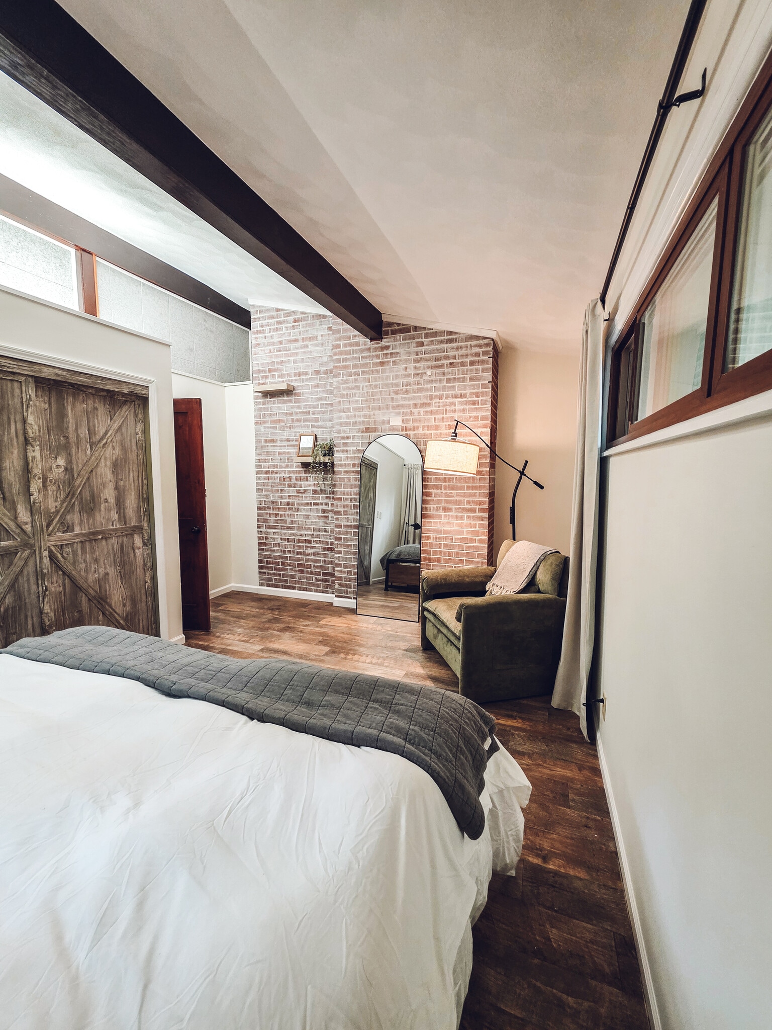 Master bedroom with King bed, main floor