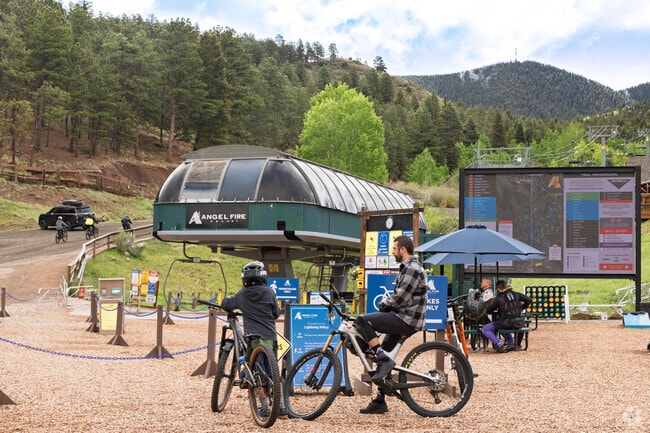 Angel Fire Resort offers its lift to bikers in the warm months and then skiers and snowboarders during the winter snow season.