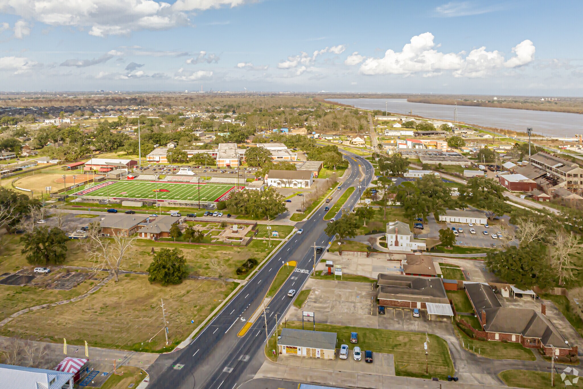 Belle Chasse, LA looking Up the Mississippi River