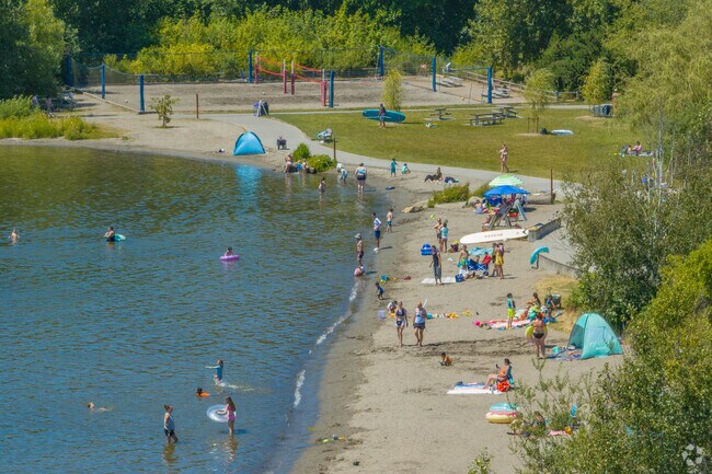 Spend the afternoon in the sun with  family at Juanita Beach Park two minutes from North Juanita