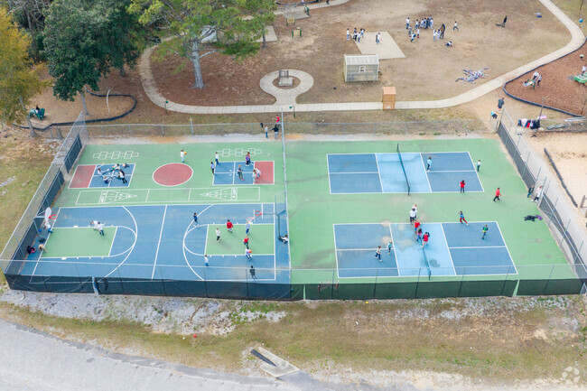 Kids love the tennis courts at Clanton Intermediate School.