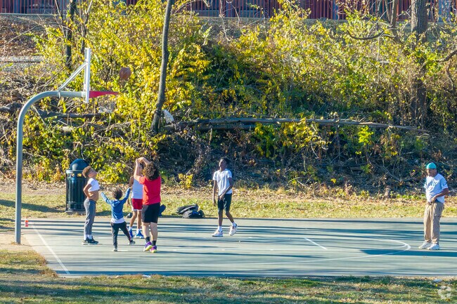 Residents of Pottstown can play a game of pickup at the basketball courts at Memorial Park.
