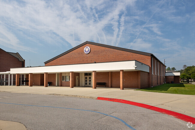 Dent Middle School has beautiful brick classroom buildings in Columbia.
