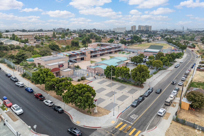 Bright and colorful murals adorn the walls of Cesar Chavez Elementary School.