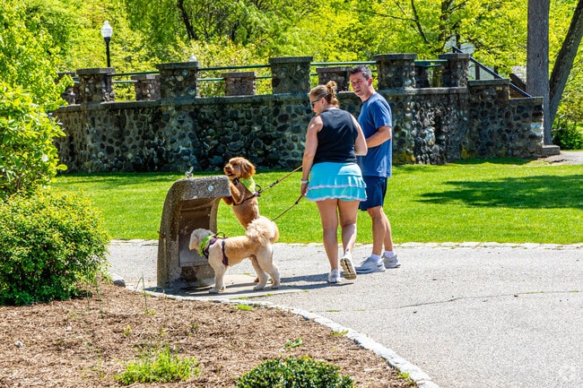 Little pooches get parched too in Verona Park in Verona, NJ.