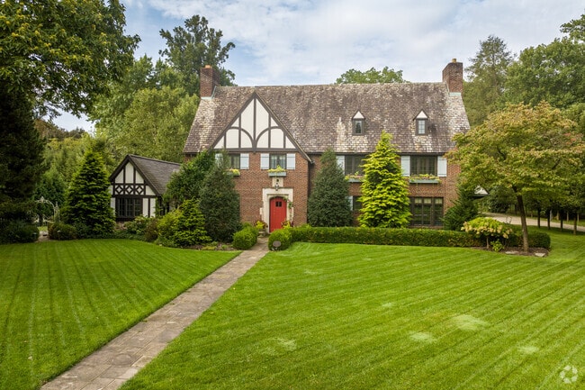 Edgeworth is a neighborhood of many home styles such as this Tudor-style home.