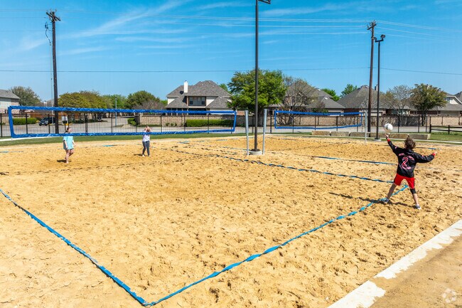The new sand volleyball court at J.K. Sachse Park is already getting use.
