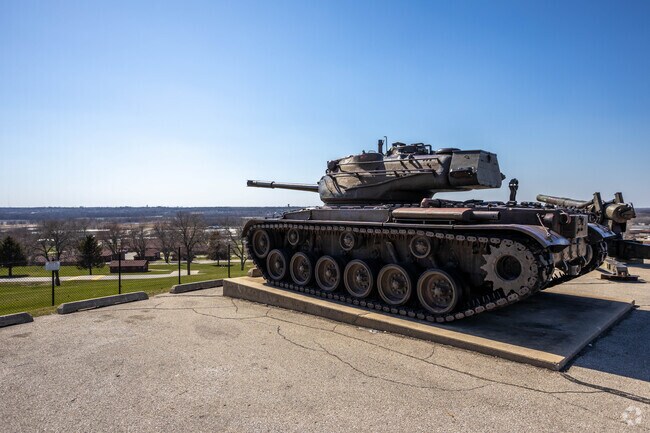 Tank Hill Park overlooks the Camp Dodge National Guard Base in North District.