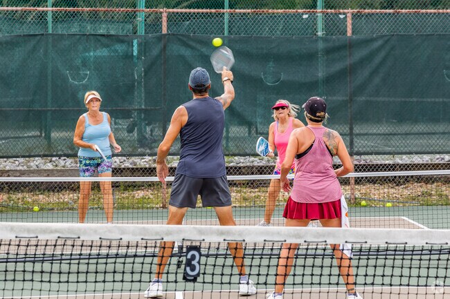Residents can play in pickleball leagues at Cypress Village at Sugarmill Woods.