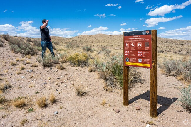 The South Point Trailhead leads to the Petroglyph National Monument, where parkgoers can wander miles of trails and view hundreds of ancient Native American carvings in the volcanic stone.