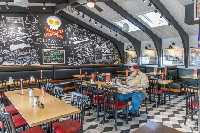 Sit and dine at the local favorite, Holiday Diner in Downtown Danbury