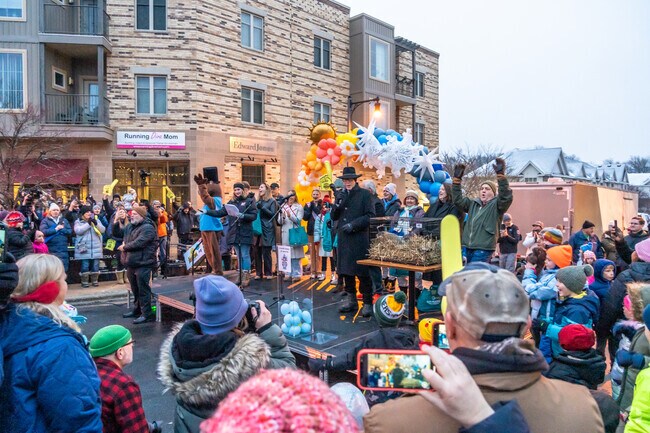 The mayor announces Jimmy the groundhog's prognostication on Groundhog Day in Sun Prairie.