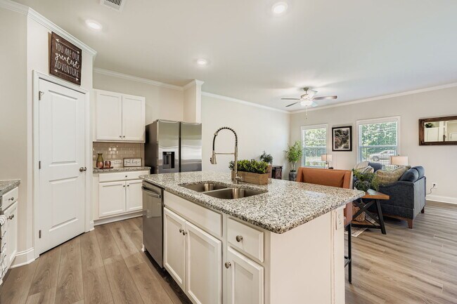 The Station at Kentmere - Kitchen leading to Living Room Island to Living Room