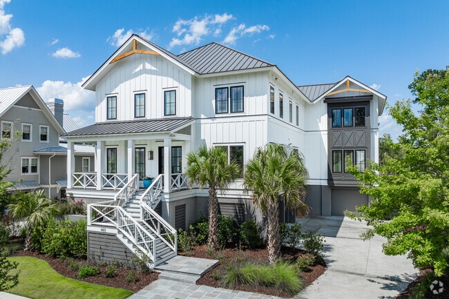 Daniel Island has spacious custom built homes on the water with striking architectural detail.