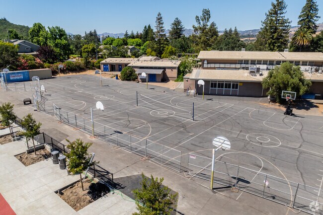 Robert Louis Stevenson Middle School has multiple basketball courts.