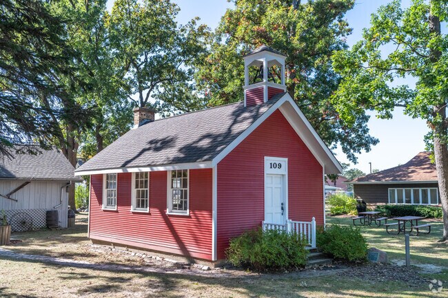 The historic one room school in the Briarwood neighborhood is worth a visit.