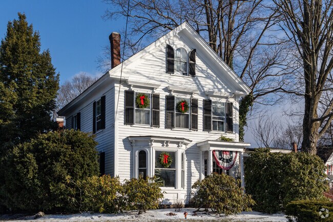 Classic Colonials are common along the street of Downtown Hudson.