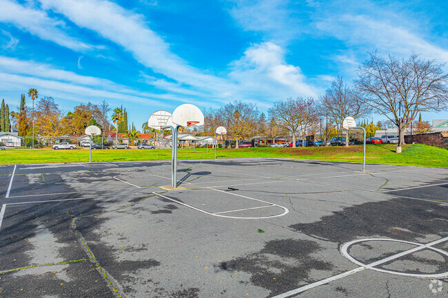 Students of Foothill Oaks Elementary School practice basketball.