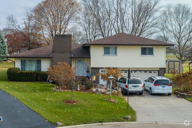 Midcentury-inspired split levels houses line the streets on the east side of Montgomery, IL.