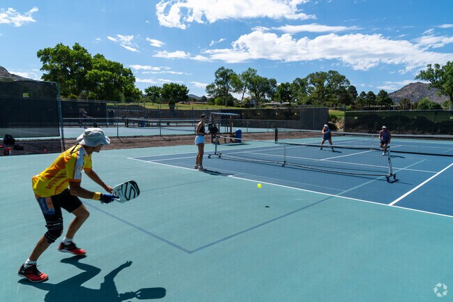 Four Hills Village residents can participate in an enjoyable game of pickleball.