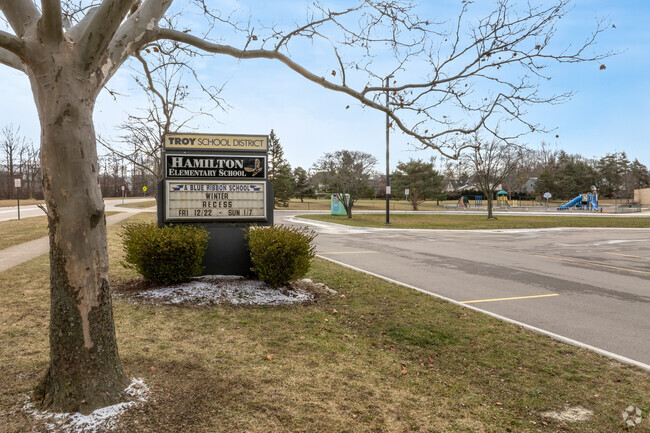 Hamilton Elementary School signage.