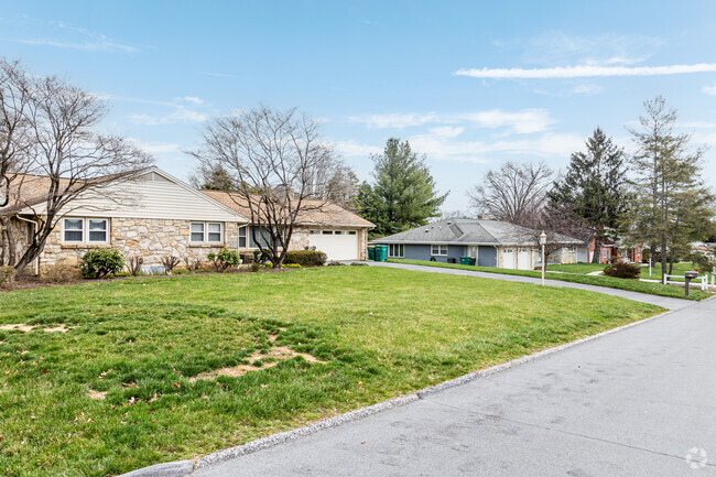 Classic and L-shaped ranch homes line many streets in the residential sections of Hershey.