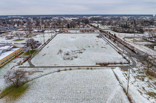 Holmes Elementary School has a large open green space for students.