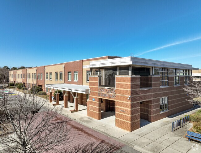 The entrance to Long Creek Elementary School.