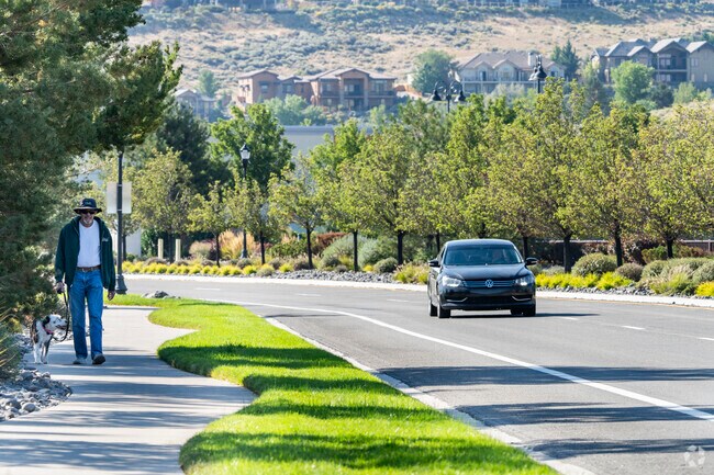 Pioneer Meadows has nicely placed trees on the sidewalks, which are great for dogs in summer.