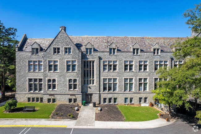 The exterior of Oglethorpe University building which houses the Piedmont School of Atlanta.