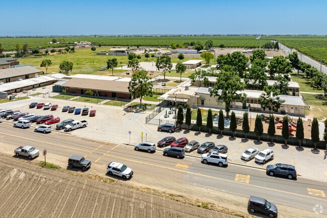 Palo Verde Elementary School is surrounded by farmland and orchards of the San Joaquin Valley.