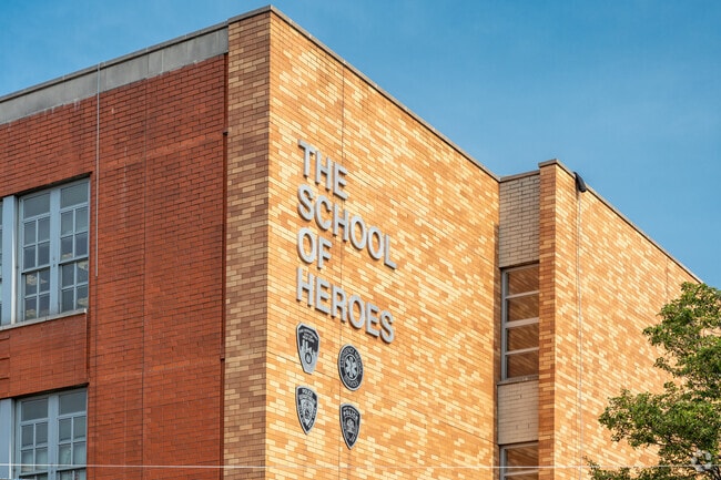 PS 58 School of Heroes signage.