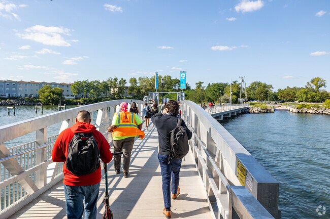 The NYC Ferry stops at Clason Point in The Bronx.