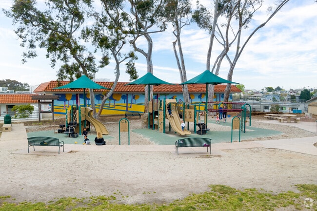 Bring the kids to enjoy the fun playground at Pioneer Park in Mission Hills.