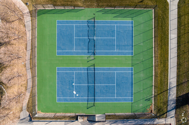 Tennis courts provide outdoor activity for Dillworth Elementary School students.